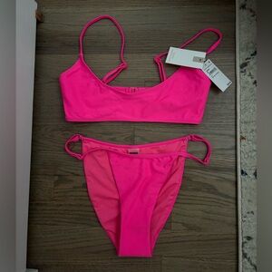 Good American perfect bikini set size small pink new with tag